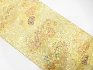 佐賀錦地紙に花・屋敷模様織出し袋帯